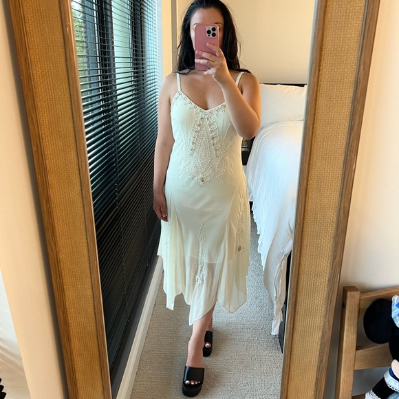 Vintage R&M Richards Fairy Handkerchief Embellished Beaded Dress - Picture 1 of 8